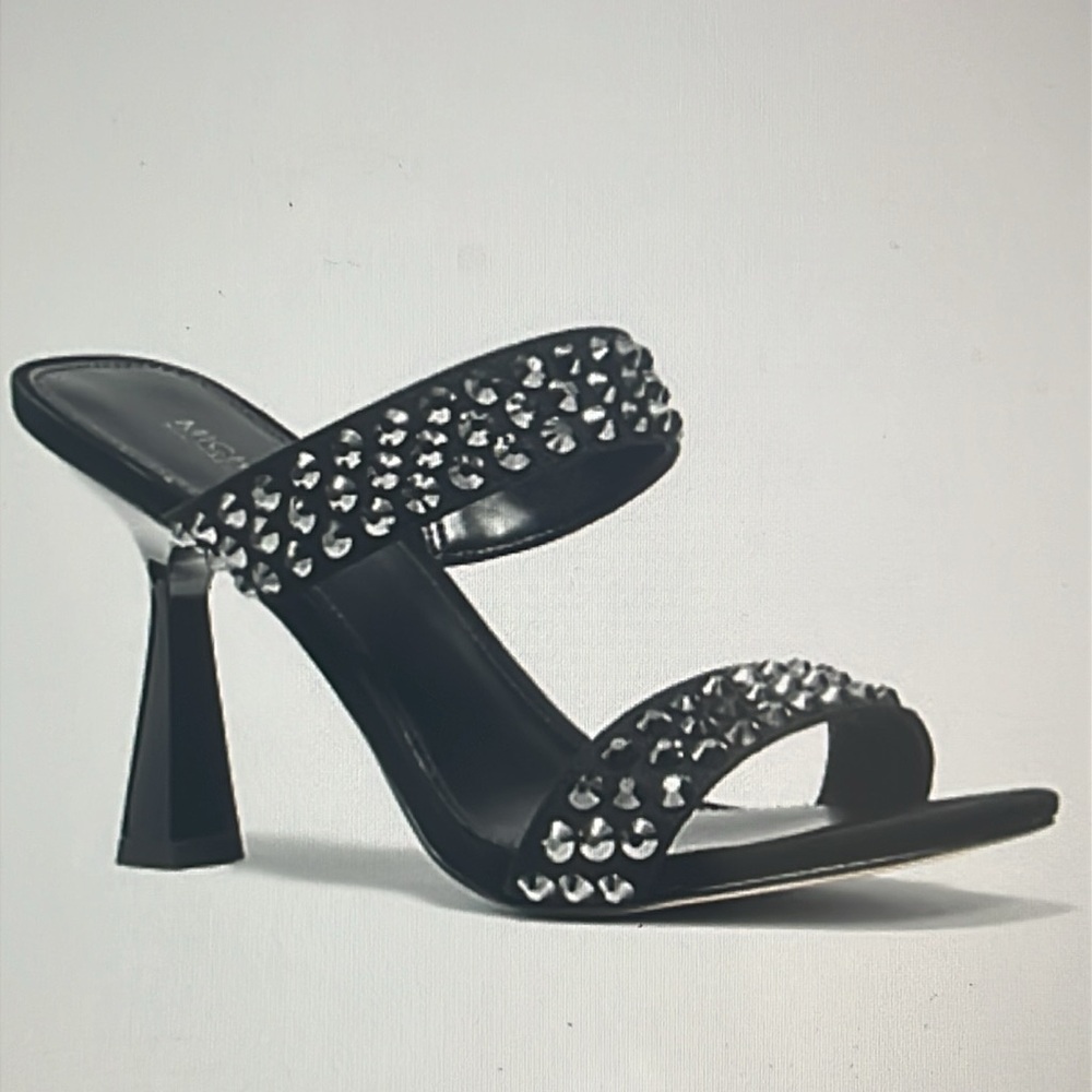 Michael Kors Clara embellished faux suede sandals with studs, black